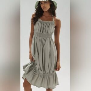 ANTHROPOLOGIE Daily Practice High Low Midi Dress Mint Green Size XXS